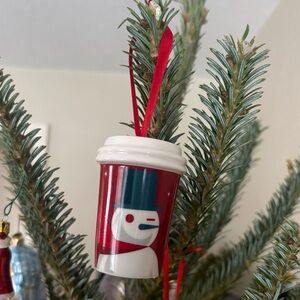 Starbucks Holiday 2012 Festive Red Cup Snowman Ornament